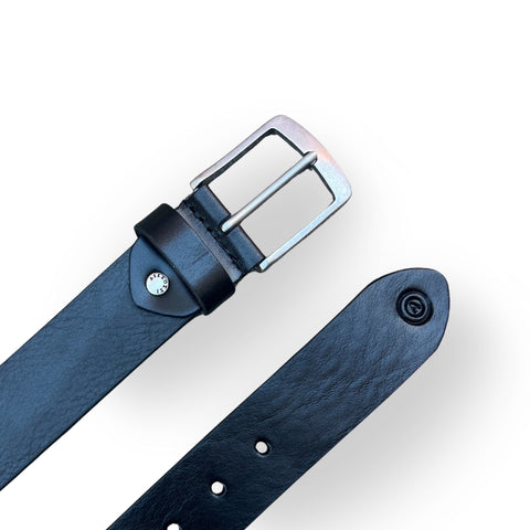 Ledergürtel Eckige Schnalle Black