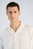 Lindbergh Musselin Hemd Kurzarm White