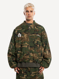 Another Cotton Lab Camo Pattern Bomber Jacket black Green