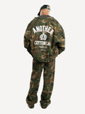 Another Cotton Lab Camo Pattern Bomber Jacket black Green