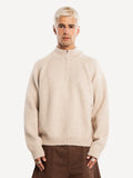 Another Cotton Lab Half-Zip Cardigan Sand