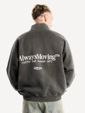 Another Cotton Lab Always Moving Halfzip Sweater Washed Grey