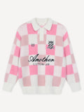 Another Cotton Lab Another Checked Knit Sweater Rosa Pink