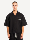Another Cotton Lab Linen Short Sleeve Shirt Black