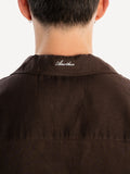 Another Cotton Lab Linen Short Sleeve Shirt Dark Brown