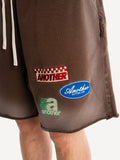 Another Cotton Lab Vintage Patch Shorts Washed Brown