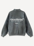 Another Cotton Lab Always Moving Halfzip Sweater Washed Grey