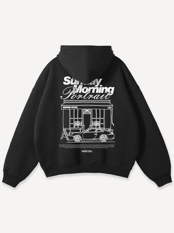 Another Cotton Lab Sunday Morning Hoodie Black