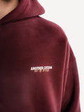 Another Cotton Lab Vacation Rules Hoodie Washed Wine Red