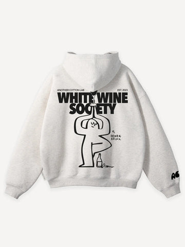 Another Cotton Lab White Wine Society Hoodie Grey
