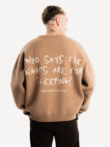 Another Cotton Lab Who says Knit Sweater Brown