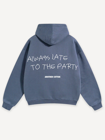 Another Cotton Lab Always Late Hoodie Vintage Blue