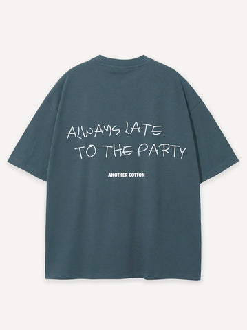 Another Cotton Lab Always Late T-Shirt Vintage Blue