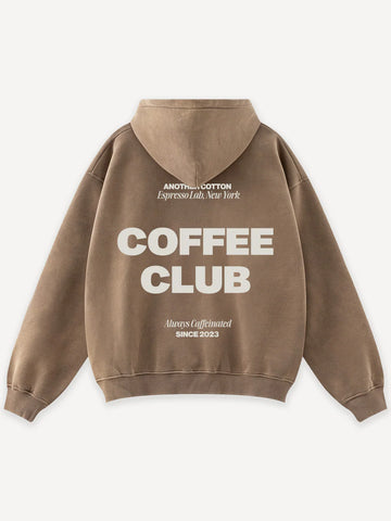 Another Cotton Lab Coffee Club Hoodie Washed Brown