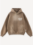 Another Cotton Lab Coffee Club Hoodie Washed Brown