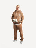 Another Cotton Lab Coffee Club Hoodie Washed Brown