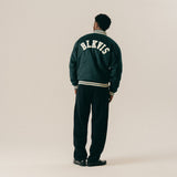 BLKVIS Source Wool Teddy Varsity Jacket Darkest Spruce