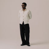 BLKVIS Script Cable Knit Vest antique white