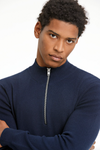 Lindbergh Halfzip Sweater Relaxed Fit Navy