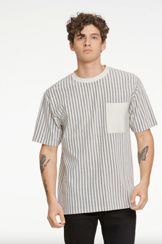 Oversize Tee gestreift off-white