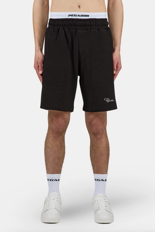 Pegador Signar Waffle Shorts Washed Black Unbleached