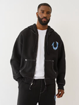 True Religion Paint Cinched Big T Zip-Hoodie