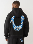 True Religion Paint Cinched Big T Zip-Hoodie