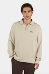 Pegador Signar Rib Polo Longsleeve Washed Stone Black