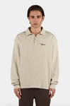 Pegador Signar Rib Polo Longsleeve Washed Stone Black