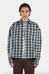 Pegador Signar Oversized Flannel Shirt Washed Checked Indigo Navy Stone