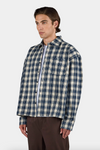 Pegador Signar Oversized Flannel Shirt Washed Checked Indigo Navy Stone