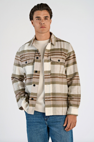 Lindbergh Flannel Hemdjacke light stone