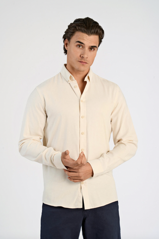 Lindbergh Flannel Hemd light sand