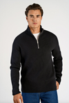 Lindbergh Halfzip Rib Knit black