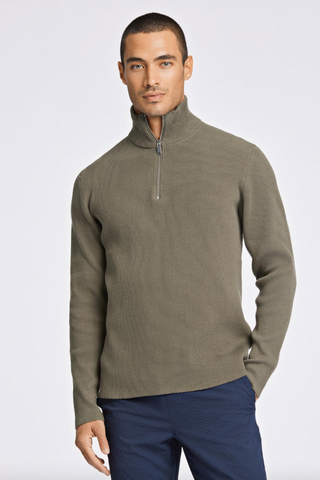 Lindbergh Halfzip Rib Knit army