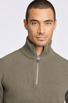 Lindbergh Halfzip Rib Knit army