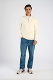 Lindbergh Halfzip Rib Knit pearl white