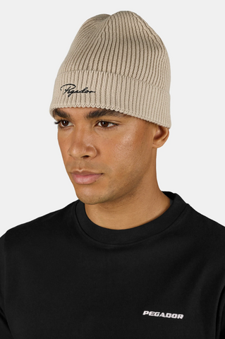 Pegador Signar Heavy Knit Beanie Stone Black