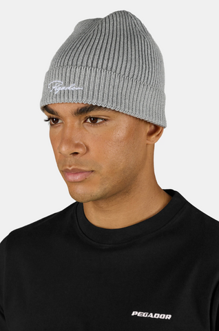 Pegador Signar Heavy Knit Beanie Heather Grey White