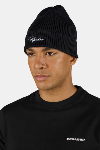 Pegador Signar Heavy Knit Beanie Black White