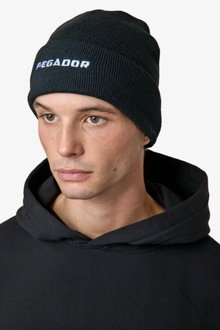 Pegador Logo Beanie Black White