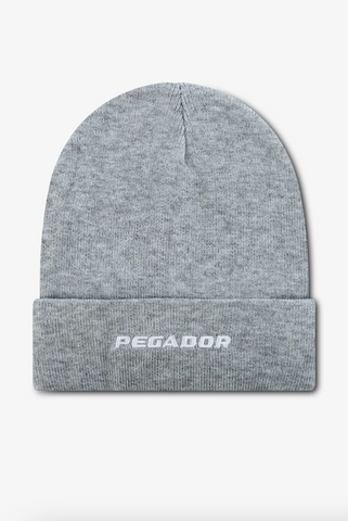 Pegador Logo Beanie Heather Grey White
