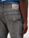 True Religion Ricky Flap Straight Jeans Chalk Grey Wash