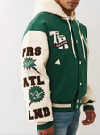True Religion Retro Wool Varsity Jacket Green