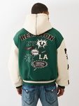 True Religion Retro Wool Varsity Jacket Green