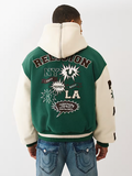 True Religion Retro Wool Varsity Jacket Green
