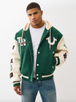 True Religion Retro Wool Varsity Jacket Green