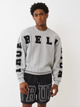 True Religion Fleece Appliqué Sweater heather grey