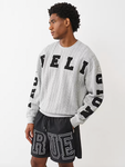 True Religion Fleece Appliqué Sweater heather grey