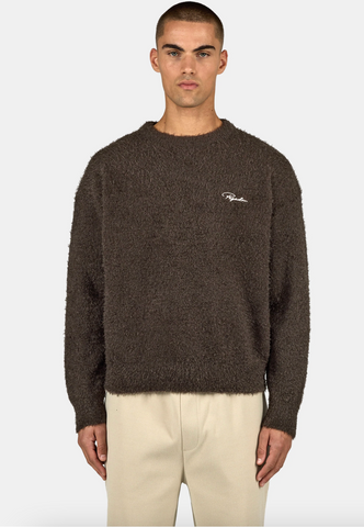 Pegador Signar Oversized Boucle Knit Sweater Walnut Brown